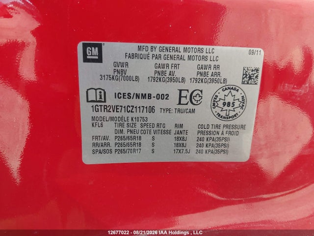 Продажа на аукционе авто 2012 Gmc Sierra 1500 Sle, vin: 1GTR2VE71CZ117106, номер лота: 12677022