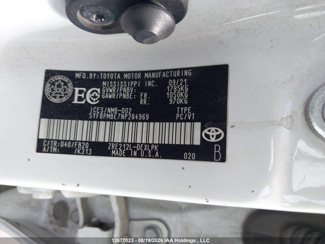 Toyota Corolla 2022 5YFBPMBE7NP284969 Image 19