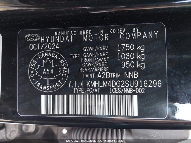 Продаж на аукціоні авто 2025 Hyundai Elantra Preferred With Tech Package, vin: KMHLM4DG2SU916296, номер лоту: 12677057