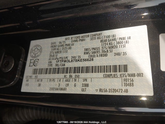 1FTFW3L87SKE56628 Ford F150 Xlt