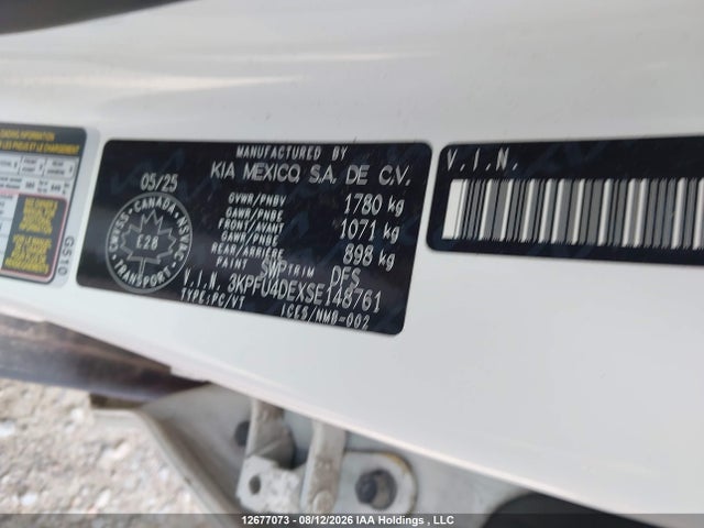 2025 Kia K4 Ex მანქანა იყიდება აუქციონზე, vin: 3KPFU4DEXSE148761, აუქციონის ნომერი: 12677073