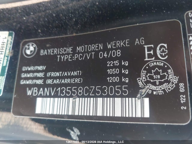 Продаж на аукціоні авто 2008 Bmw 528 Xi, vin: WBANV13558CZ53055, номер лоту: 12677085