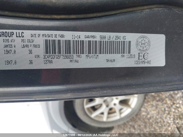 Auction sale of the 2015 Dodge Journey R/t, vin: 3C4PDDFG5FT596653, lot number: 12677095