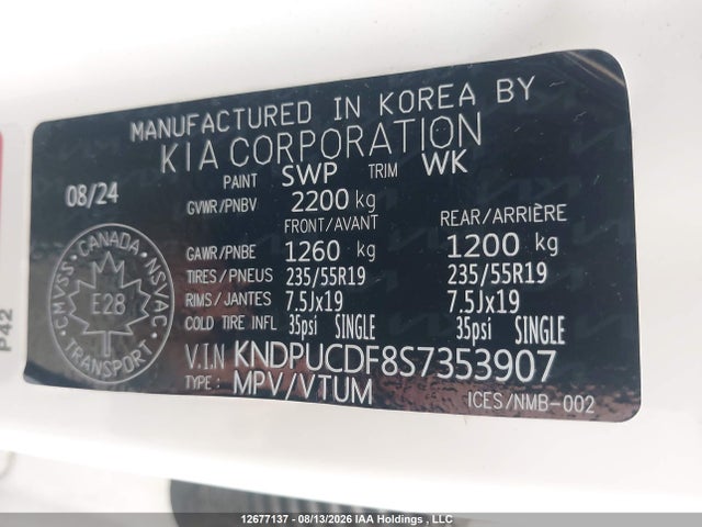 Aukcja sprzedaży 2025 Kia Sportage Lx/x-line, vin: KNDPUCDF8S7353907, numer aukcji: 12677137