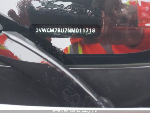 12677172 :رقم المزاد ، 3VWCM7BU7NM011718 vin ، 2022 Volkswagen Jetta Trendline مزاد بيع