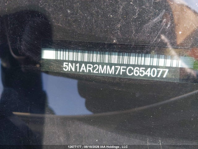 12677177 :رقم المزاد ، 5N1AR2MM7FC654077 vin ، 2015 Nissan Pathfinder S/sv/sl/platinum مزاد بيع