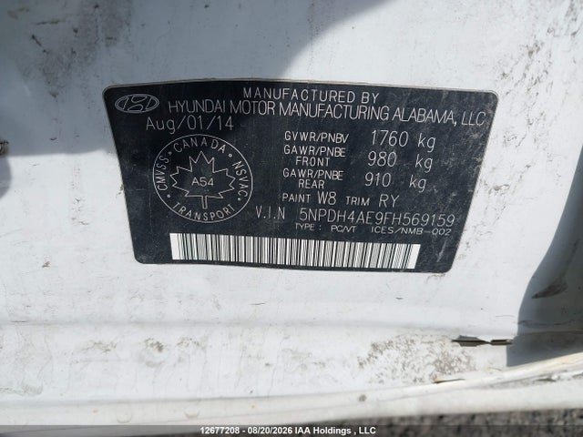 Hyundai ELANTRA GL 2015 5NPDH4AE9FH569159 Image 9