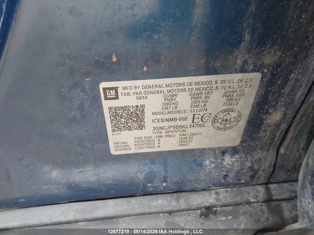Chevrolet TRAX 1LT 2019 3GNCJPSB5KL347001 Image 18