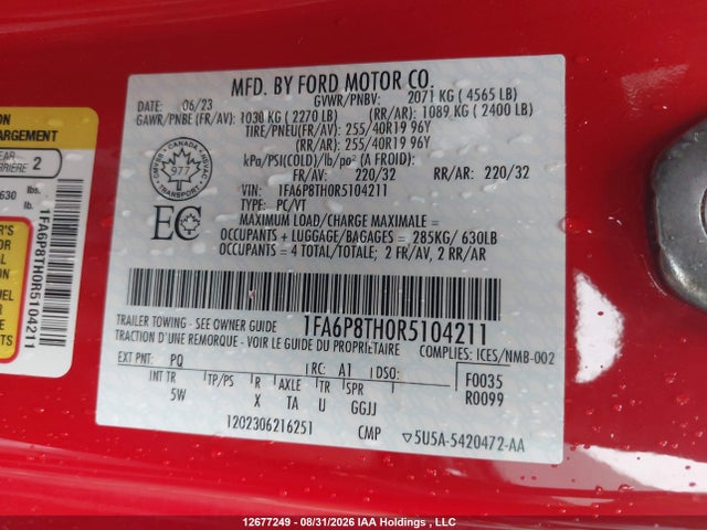 1FA6P8TH0R5104211 Ford Mustang Ecoboost Premium