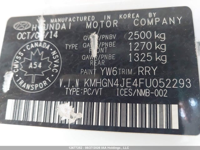 Hyundai Genesis 3.8l 2015 KMHGN4JE4FU052293 Image 19