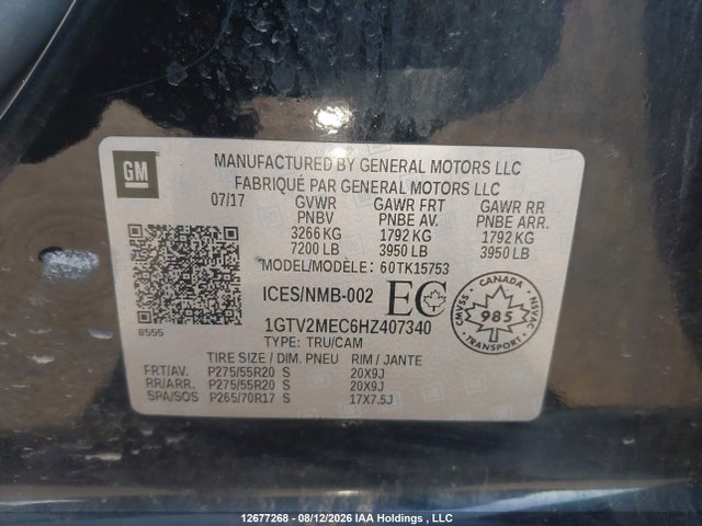 1GTV2MEC6HZ407340 GMC Sierra 1500 Sle
