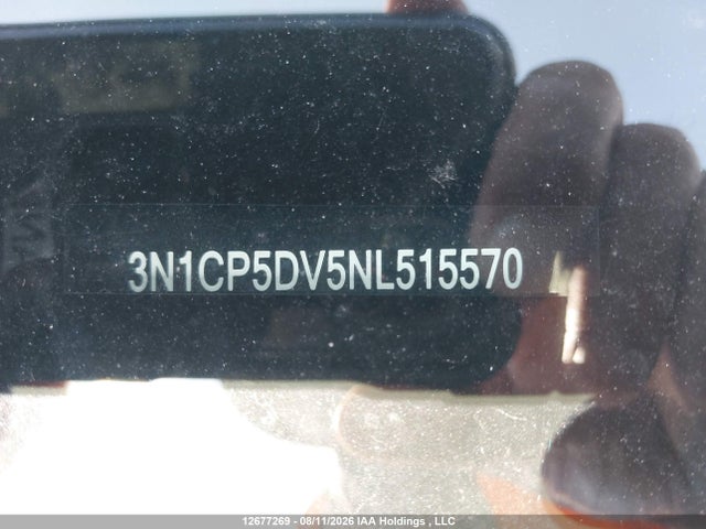 12677269 :رقم المزاد ، 3N1CP5DV5NL515570 vin ، 2022 Nissan Kicks Sr مزاد بيع