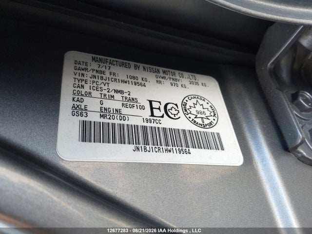 Aukcja sprzedaży 2017 Nissan Qashqai, vin: JN1BJ1CR1HW119564, numer aukcji: 12677283