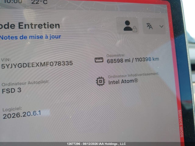 Продаж на аукціоні авто 2021 Tesla Model Y Long Range, vin: 5YJYGDEEXMF078335, номер лоту: 12677296