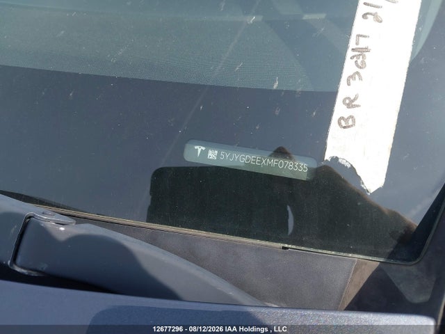 Продаж на аукціоні авто 2021 Tesla Model Y Long Range, vin: 5YJYGDEEXMF078335, номер лоту: 12677296