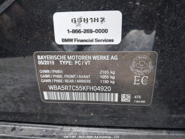 Aukcja sprzedaży 2019 Bmw 330xi, vin: WBA5R7C55KFH04920, numer aukcji: 12677297
