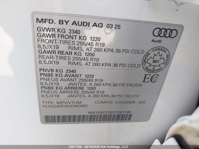 WA1EECF30S1061799 Audi Q3 Premium Plus S Line 45