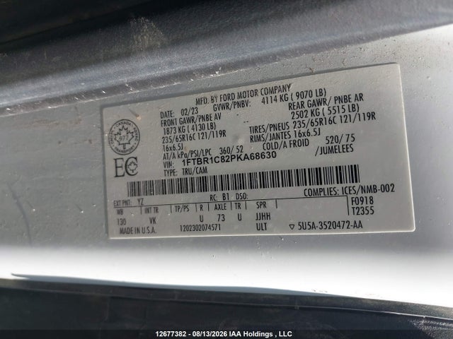 Ford Transit T-250 2023 1FTBR1C82PKA68630 Image 9