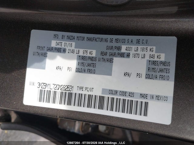 Mazda Mazda3 Gs 2016 3MZBM1L72GM282531 Image 9