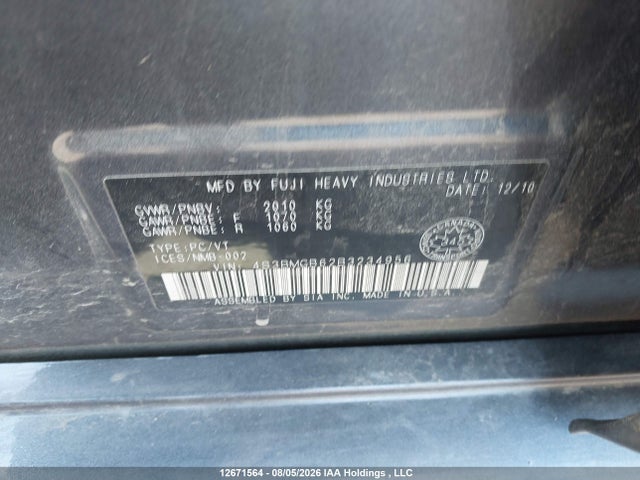 Продажа на аукционе авто 2011 Subaru Legacy 2.5i Premium, vin: 4S3BMGB62B3234956, номер лота: 12671564