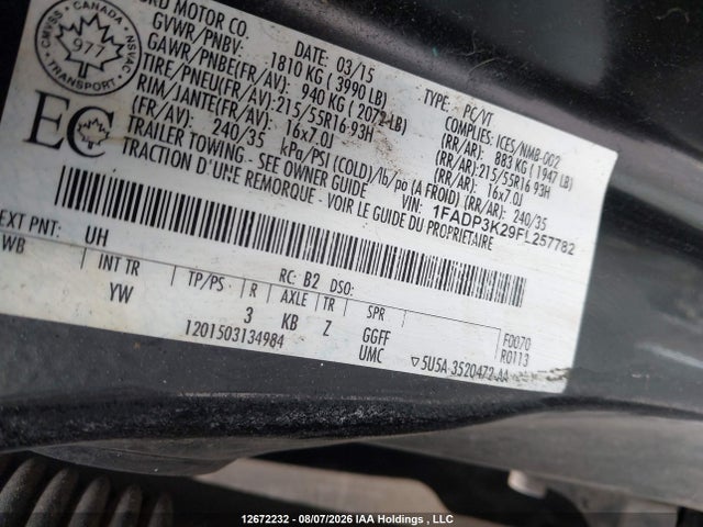 Ford FOCUS SE 2015 1FADP3K29FL257782 Image 18
