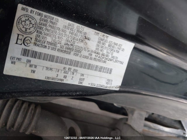 Ford FOCUS SE 2015 1FADP3K29FL257782 Image 9