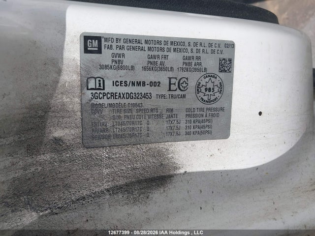 12677399 :رقم المزاد ، 3GCPCREAXDG323453 vin ، 2013 Chevrolet Silverado 1500 Ls مزاد بيع