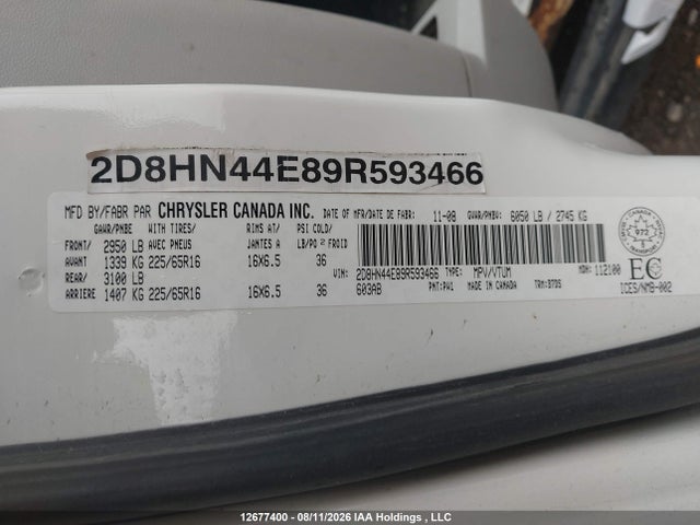 Aukcja sprzedaży 2009 Dodge Grand Caravan Se, vin: 2D8HN44E89R593466, numer aukcji: 12677400