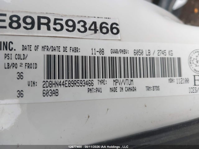 Aukcja sprzedaży 2009 Dodge Grand Caravan Se, vin: 2D8HN44E89R593466, numer aukcji: 12677400