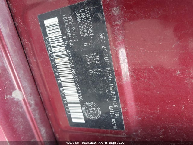 4S3BMJN65E2027156 Subaru Legacy 3.6r Limited