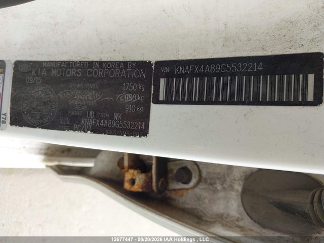 KNAFX4A89G5532214 KIA FORTE EX