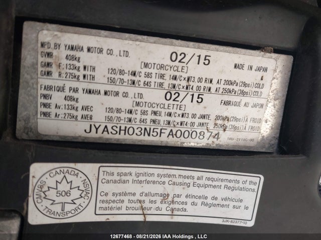 Yamaha YP400 2015 JYASH03N5FA000874 Image 10