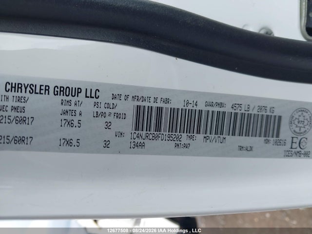 2015 Jeep Patriot Limited მანქანა იყიდება აუქციონზე, vin: 1C4NJRCB0FD195202, აუქციონის ნომერი: 12677508