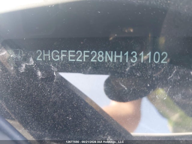 2022 Honda Civic Lx მანქანა იყიდება აუქციონზე, vin: 2HGFE2F28NH131102, აუქციონის ნომერი: 12677556