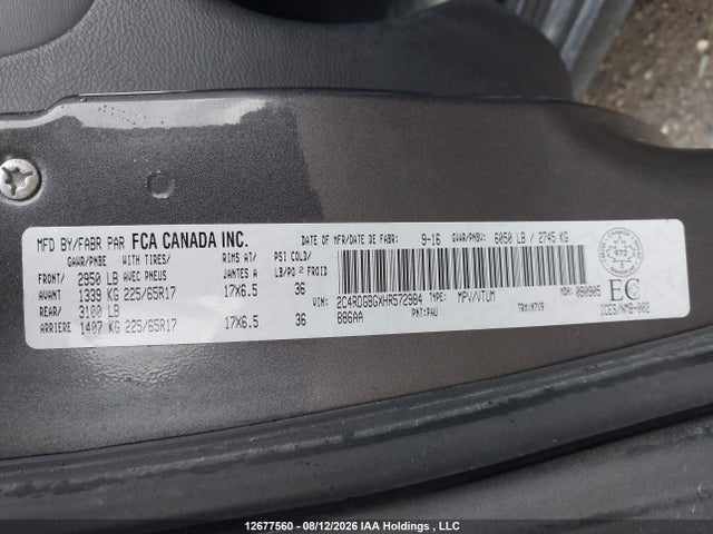 Dodge Grand Caravan 2017 2C4RDGBGXHR572984 Image 9