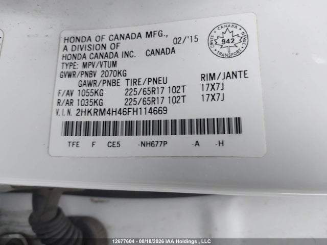 Honda CR-V SE 2015 2HKRM4H46FH114669 Image 22