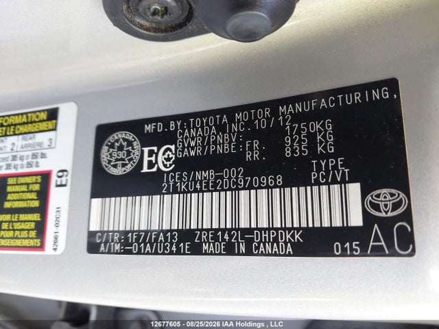 Продажа на аукционе авто 2013 Toyota Matrix Wagon, vin: 2T1KU4EE2DC970968, номер лота: 12677605