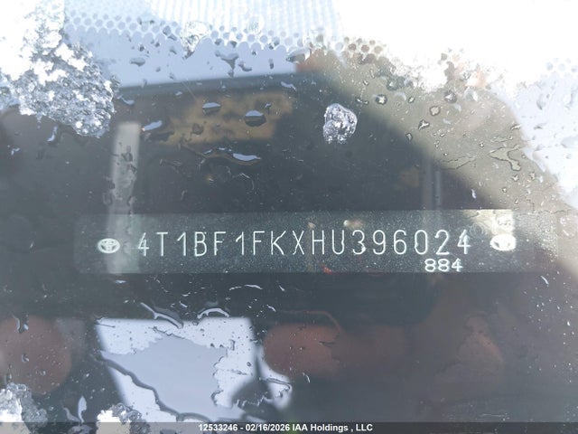 Продаж на аукціоні авто 2017 Toyota Camry Le, vin: 4T1BF1FKXHU396024, номер лоту: 12533246