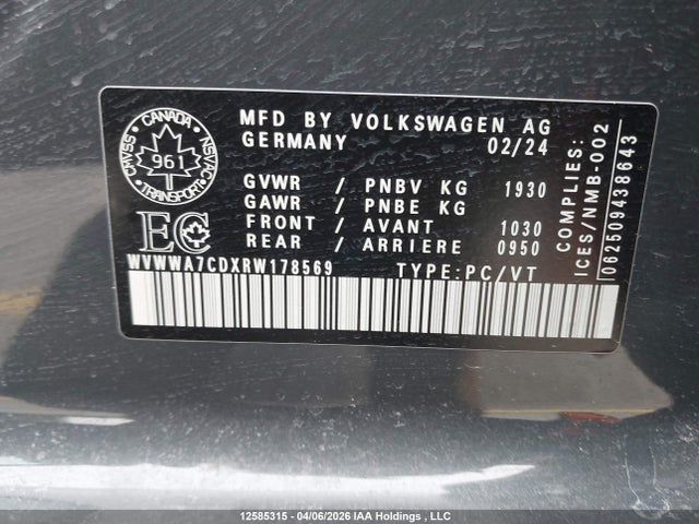 Aukcja sprzedaży 2024 Volkswagen Golf Gti 380 Performance, vin: WVWWA7CDXRW178569, numer aukcji: 12585315