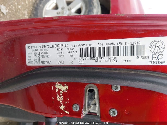 Auction sale of the 2010 Ram 1500, vin: 1D7RV1CT3AS202265, lot number: 12677641
