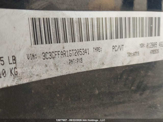 2016 Fiat 500 Pop მანქანა იყიდება აუქციონზე, vin: 3C3CFFAR1GT205341, აუქციონის ნომერი: 12677657
