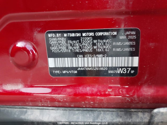 JA4ATVAA5SZ618620 Mitsubishi Eclipse Cross Gt/noir/se/sel