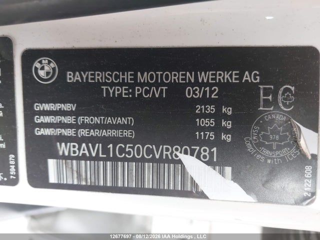 Aukcja sprzedaży 2012 Bmw X1 Xdrive28i, vin: WBAVL1C50CVR80781, numer aukcji: 12677697