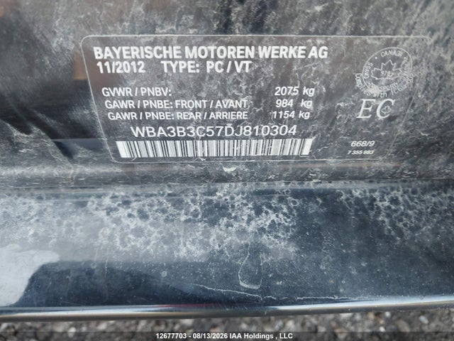 Aukcja sprzedaży 2013 Bmw 3 Series, vin: WBA3B3C57DJ810304, numer aukcji: 12677703