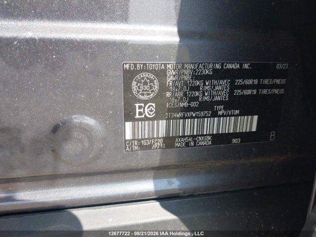 Aukcja sprzedaży 2023 Toyota Rav4, vin: 2T34WRFVXPW159752, numer aukcji: 12677722