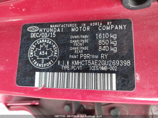 Hyundai Accent 2016 KMHCT5AE2GU269398 Image 18