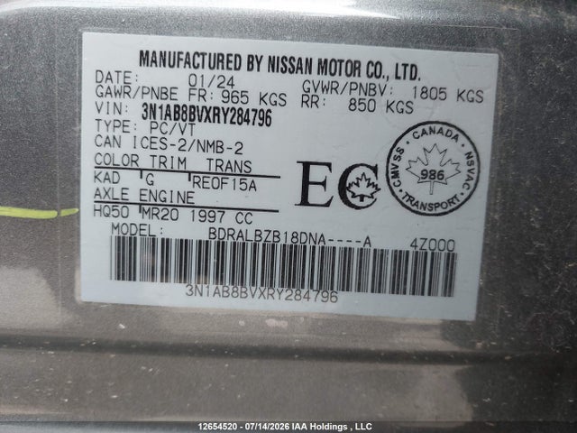 Aukcja sprzedaży 2024 Nissan Sentra S/s Plus, vin: 3N1AB8BVXRY284796, numer aukcji: 12654520