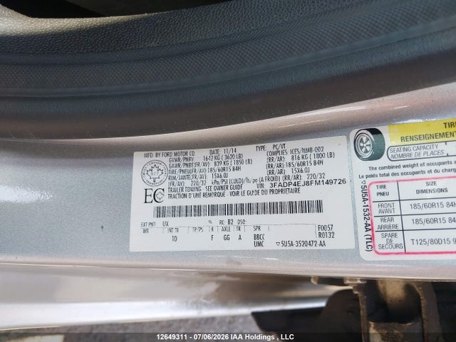 Ford FIESTA SE 2015 3FADP4EJ8FM149726 Image 9