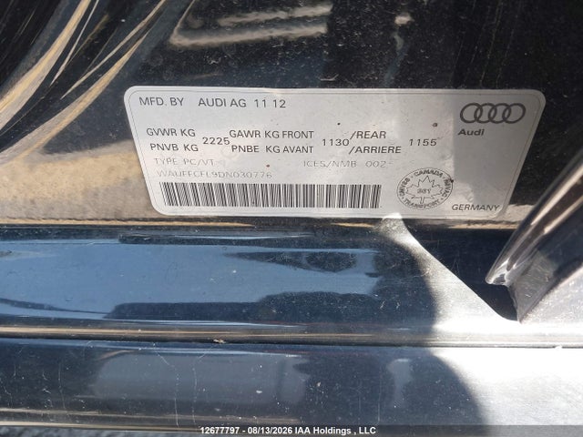 Продаж на аукціоні авто 2013 Audi A4 Premium Plus, vin: WAUFFCFL9DN030776, номер лоту: 12677797