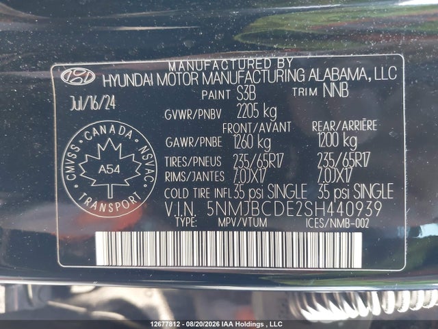 5NMJBCDE2SH440939 Hyundai Tucson Preferred Awd